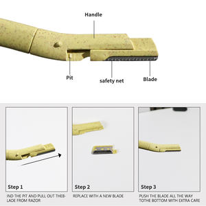 Maquinilla de Afeitar Ecológica y Biodegradable para Cejas, Recortadora de Vello Facial, Hecha de Paja de Trigo para Dar Forma, con Cubierta - Product Image 5