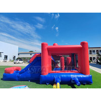 Vente flash - Château gonflable Spiderman super-héros avec toboggan, combo pour événements et fêtes d'enfants en plein air, équipement de location