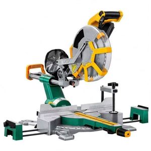 Sierra ingletadora deslizante industrial con motor de inducción para madera, sierra ingletadora compuesta para carpintería, sierra ingletadora de sobremesa para corte de aluminio - Product Image 1
