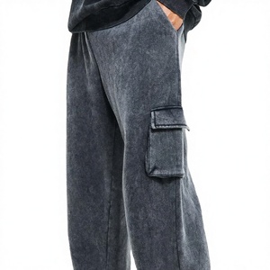 Men's Spandex / Cotton Work Trousers Vintage Washed Straight-Fit Wide Stretch Mid Plain Dyed Lightweight Casual Eco-Friendly - Product Image 2