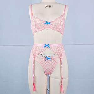 Nuovo Set di Lingerie di Alta Qualità con Ricami Floreali, 3 Pezzi, Intimo Femminile Raffinato con Reggicalze - Product Image 5