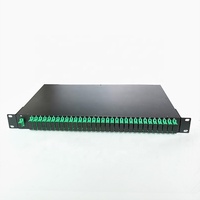 ZG Tech Penyedia Layanan Internet Rak Standar Ukuran 19'' untuk Pemasangan di Rak 1x64 50/50 Optic PLC Splitter SC/APC Hitam G657A1 Serat Longgar