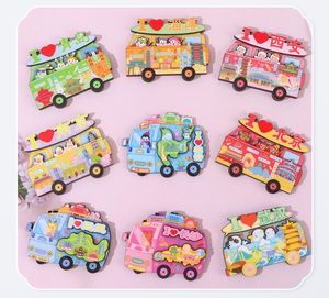 Adhesivo de imán de nevera de recuerdo promocional, regalos <span class=keywords><strong>pequeños</strong></span>, paisaje de campo, turismo, Artware, pegatina de imán de nevera de madera personalizada - Product Image 2