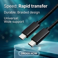 Kabel Tipe-C PD100W 10Gbps E-Marker Smart Chip Braided Shielding 5A Pengisian Cepat MacBook Pro 4K Pemindai IOS Printer Mobil Kamera