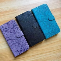 Casing HP Lipat OEM/ODM Motif Bunga Timbul Dompet PU untuk Apple 18/17/16/15/14/13/12 Pro Max Plus Seri Air