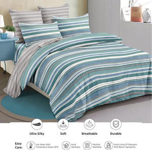 Il prezzo del cotone caldo levigato in cotone ipoallergenicrule e resistente allo sbiadimento copripiumino letto letto piatto con fodera di cuscino Set di biancheria da letto - Product Image 2