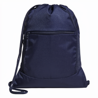 Sac à dos de stade unisexe pour adulte avec fermeture éclair, bleu marine/blanc, taille unique