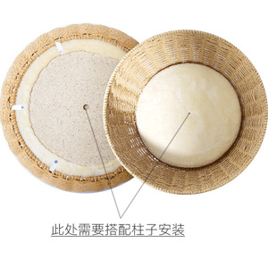Lit pour chat/arbre à chat, chaud en hiver, adapté à toutes les saisons, panier pour chat en rotin fait main, grand panier pour chat avec tapis. - Product Image 2