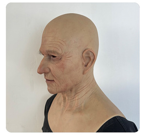 Bald Arthur-realistic Human Skin Texture Full-head Silicone Role-playing Simulation Mask <b>Makeup</b> Prop - Product Image 6