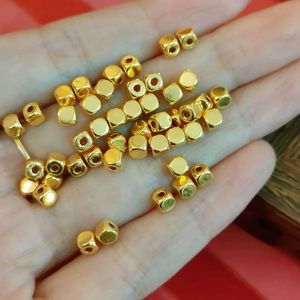 Xinfly Au999 Pure Gold Square Sugar <b>Beads</b> DIY Bracelet Necklace <b>Anklet</b> Jewelry Accessories - Product Image 5