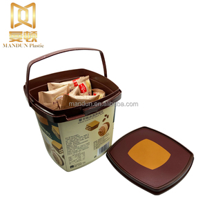 Mandun Yogurt ice cream snacks candy popcorn cookie containers with Lid and hand shank in mold label plastic box