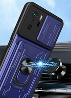 Coque magnétique avec anneau hybride en TPU, pour Redmi Note 10 Pro, avec béquille, porte-cartes amovible, personnalisé, 1 pièce