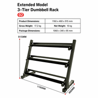 10 paires de supports d'haltères à 3 niveaux, robustes, compacts, gain de place, solution de rangement en acier pour l'entraînement musculaire