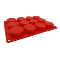 BHD NOUVEAU Moule à biscuits DIY sans BPA, pliable, facile à démouler, rond, 12 cavités, en silicone pour cupcakes