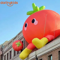 Tomate géante gonflable de dessin animé avec visage et jambes – Décoration estivale amusante pour fêtes d'enfants, thèmes agricoles, supermarchés