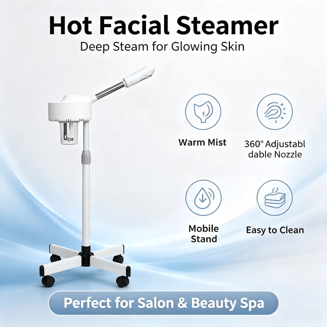 Wholesale Price Professional Hot Facial Steamer Machine of Beauty Salon Equipment Standing Single Tube Facial Vaporizer Ozone