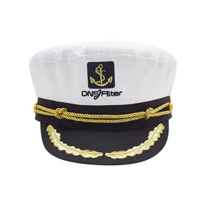 Customized flat top uniform European and American high quality party Navy captain hat caps