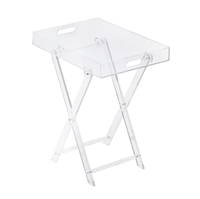 Plateau de table pliable en acrylique transparent irisé pour salon