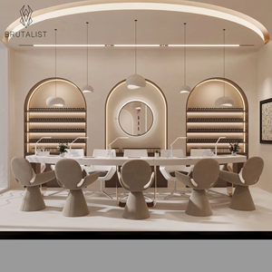 Station de manucure moderne, mobilier de salon de beauté de luxe, décoration complète du magasin, design intérieur de salon de manucure personnalisé sur mesure. - Product Image 2