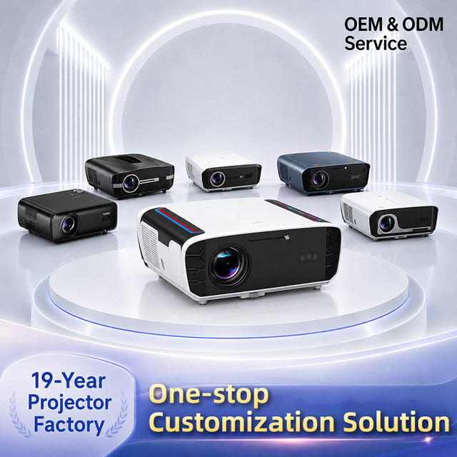 Custom Logo LCD Projector Manufacturer 1080P 4K for Classroom Office Bulk Order Supplier Portable Built-in Speakers HIFI Stereo