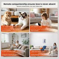 Robot compagnon pour animaux de compagnie en plastique, alimenté par l'IA, avec contrôle par application, reconnaissance vocale, Wi-Fi 4G HD, pour la sécurité domestique et mobile des chats