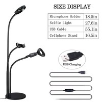Anneau lumineux LED pour studio photo 2026 avec support de téléphone portable et trépied pour diffusion en direct sur YouTube, maquillage, lampe pour appareil photo