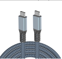 Câble USB-C de 2 m, 20 Gbit/s/240 W, USB 3.2, gaine tressée, anti-emmêlement, conducteur en cuivre pur, matériau en nylon, compatible Thunderbolt 4/3