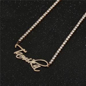 Custom Quality Hypoallergenic Tarnish Free Fashion Stainless Steel Chain Gold <b>Name</b> <b>Plate</b> Cuban Tennis Necklace Chain Big Jewelry - Product Image 4