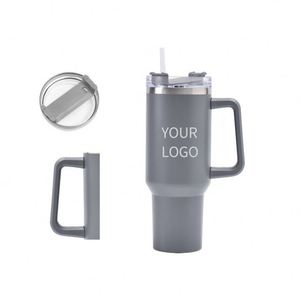 Wholesale 40oz Sports Water <b>Bottle</b> Stainless Steel Vacuum Cup Tumblers with Handle and <b>Straws</b> Insulated Tumbler - Product Image 2