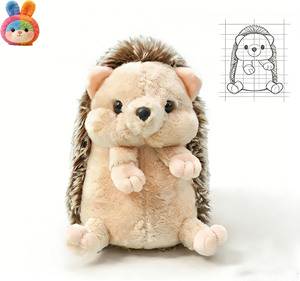 Peluche <span class=keywords><strong>Riccio</strong></span> Seduto Personalizzabile OEM con Logo a Colori, Ordine all'Ingrosso, Vendita Diretta dalla Fabbrica, MOQ Basso, Consegna Rapida - Product Image 1