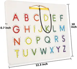 ABC绘图蒙特梭利描记板儿童字母表磁性字母和数字描记板