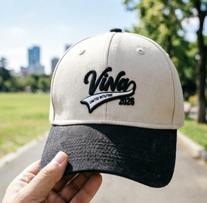 Casquette de baseball brodée 3D personnalisée, style vintage, noire et beige délavée, casquette snapback unisexe, casquette de papa, bicolore noir et beige délavé - Product Image 6