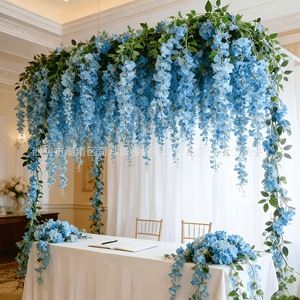 Guirnaldas de flores artificiales de glicinia, plantas colgantes de plástico, paquete de varias piezas para decoración de pared - Product Image 4