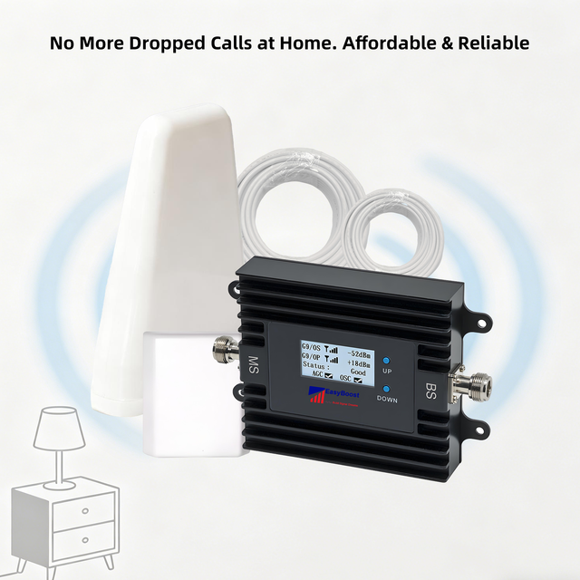 EasyBoost Dual-Band Signal Booster, 800/2100MHz 3G 4G 5G GSM B20 B1 Amplifier, Stable Call Data Repeater for Home Small Office