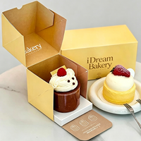 Boîtes d'emballage alimentaire écologiques en carton gaufré personnalisé, imperméables, avec pelliculage mat, pour cupcakes et muffins, doublure en éponge