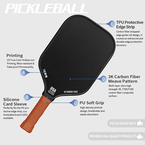 For <strong>Joola</strong> Pro IV Player Edition Portable Pickleball Paddle 16mm T700 Gen4 High Quality Frosted Carbon Fiber Honeycomb for - Product Image 2