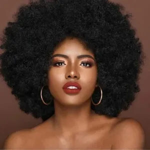 Short Afro Kinky Curly Human Hair Wig With Bangs Fluffy Natural Bob Wigs Brazilian Full Machine Made Wigs On Sale