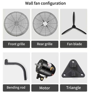 Ventilador Industrial de Pared de 29 Pulgadas con Rejilla Metálica Autoblocante, Oscilante, para Uso Comercial en Exteriores - Product Image 6