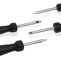 Tournevis à double tête en acier au carbone de qualité industrielle avec poignée antidérapante en ABS noir plaqué zinc pour la réparation