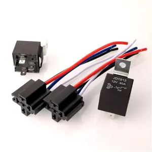 Wholesale 40A 12V/24V JD1914/JD1912 4 Pin relay With Socket Cable Automotive Relays