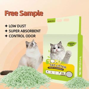 Litière pour chat en tofu biologique 6L 2,5kg Biodégradable Écologique Anti-odeur Agglomération rapide Environnement sain pour les animaux de compagnie Sûr - Product Image 1
