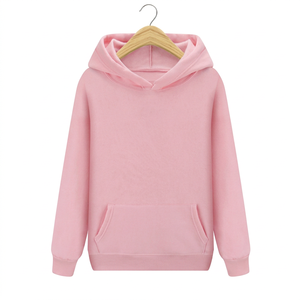 Sweat-shirt à capuche rose pour homme, tricoté, manches régulières, couleur unie, style automne, non doublé, teint uni - Product Image 1