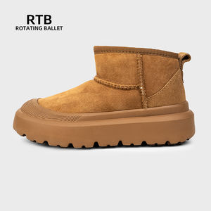 Botas de nieve de invierno de gamuza impermeable y piel de lana de una pieza antideslizante Casual clásico versátil zapatos Uggs - Product Image 2