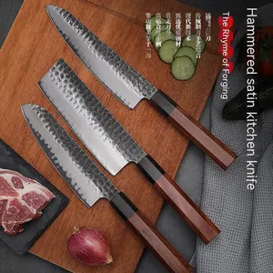 Outil de cuisine 9Cr18Mov forgé sur mesure Coupe-choux à filet Étui à couteaux japonais du chef