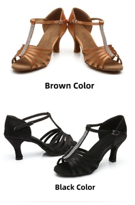 Scarpe da Ballo Latino da Donna con Tacco 7cm, per Salsa, Tango e Feste, con Paillettes e Suola in Camoscio - Product Image 6