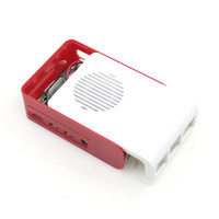 Boîtier ATX Full Tower pour Raspberry Pi 4 Modèle B avec ventilateur et dissipateur thermique, rouge et blanc, en ABS