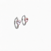 Boucles d'oreilles clous en argent sterling S925 plaqué or 18 carats avec zircon, design torsadé rose tendance haut de gamme pour femme
