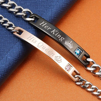 Pulseras de Moda con Grabado Personalizado de Nombre y Fecha, Brazalete de Joyería Ajustable de Acero Inoxidable para Parejas, Regalo para San Valentín