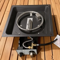 Kit de brûleur à gaz carré noir de 395 mm pour table de foyer extérieur.