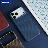 Étui de téléphone magnétique triangulaire en fibre de carbone VAWI B343 pour iPhone 17 Pro Max, coque antichoc pour Samsung et Huawei